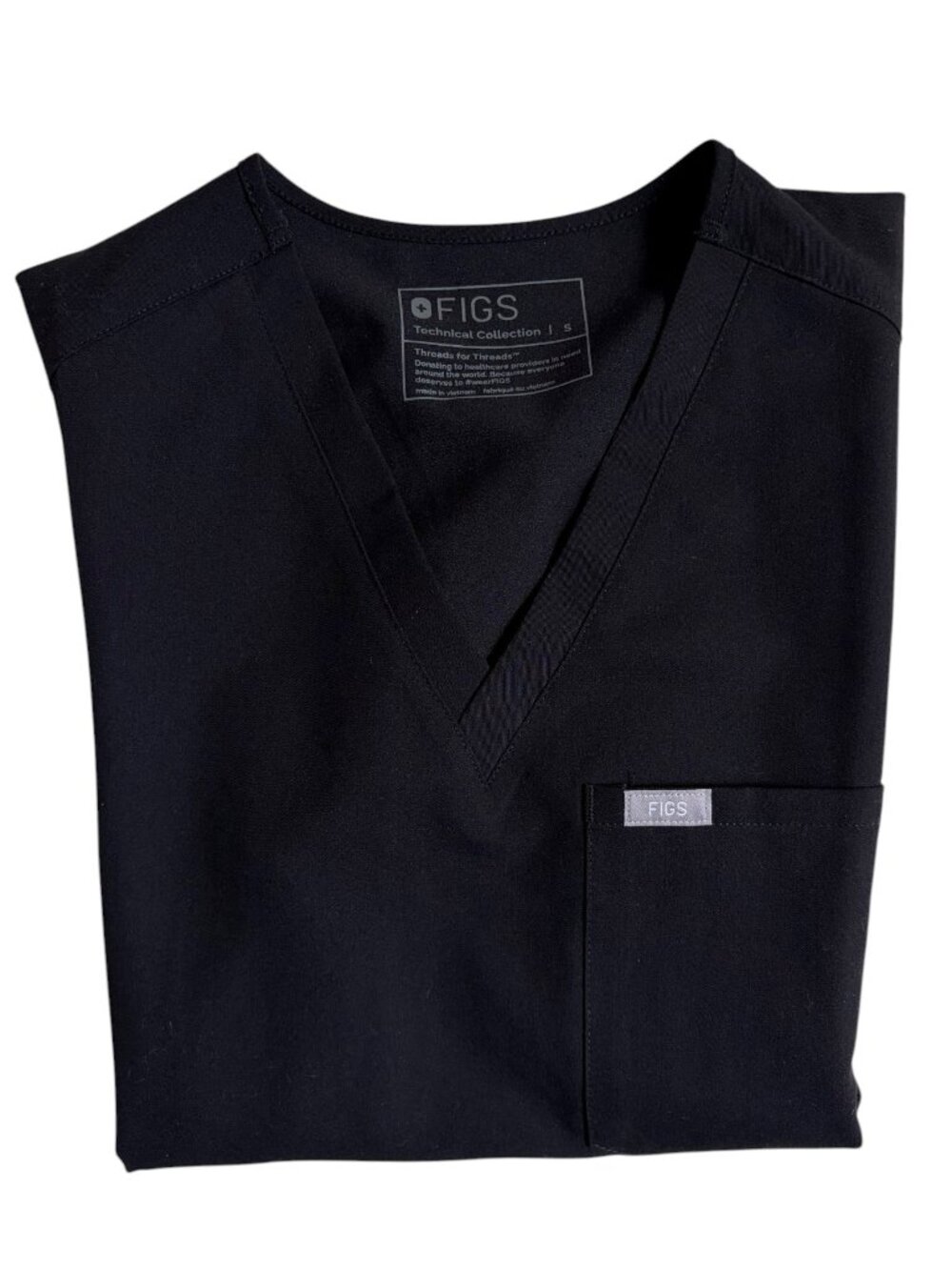 FIGS Catarina One-Pocket Scrub Top (Black) - Size Small